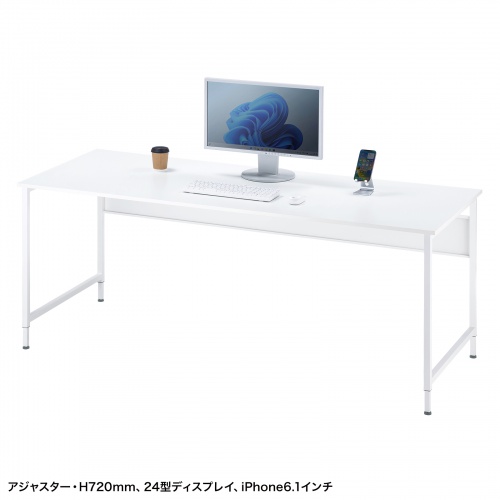 パソコンデスク（W1800・ホワイト・オフィスデスク・シンプルデスク・フレキシブルデスク） SH-FX1870W サンワサプライ