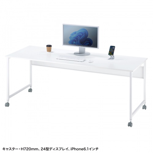 パソコンデスク（W1800・ホワイト・オフィスデスク・シンプルデスク・フレキシブルデスク） SH-FX1870W サンワサプライ