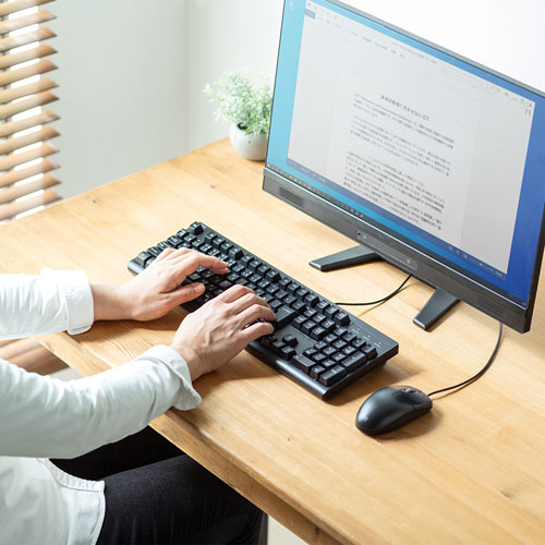 日本語109キーボード（PS/2・レーザー刻印キー・高耐久設計・ブラック）