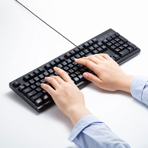 日本語109キーボード（PS/2・レーザー刻印キー・高耐久設計・ブラック）