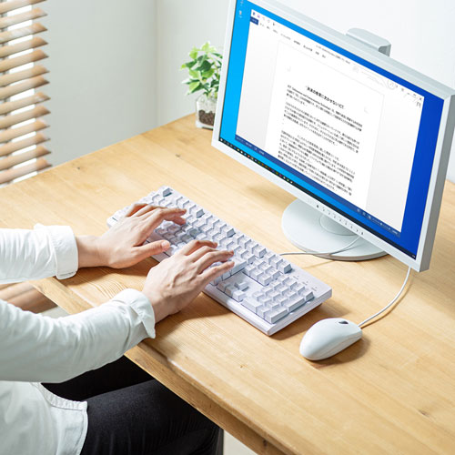 日本語109キーボード（PS/2・レーザー刻印キー・高耐久設計・ホワイト）