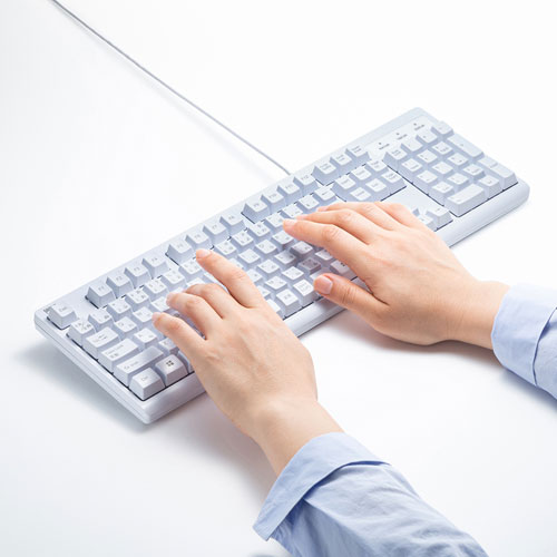 日本語109キーボード（PS/2・レーザー刻印キー・高耐久設計・ホワイト）