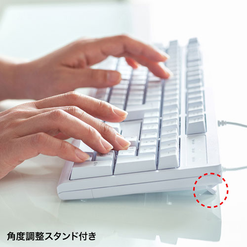 日本語109キーボード（PS/2・レーザー刻印キー・高耐久設計・ホワイト）