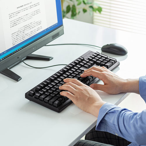 日本語109キーボード（USB・レーザー刻印キー・高耐久設計・ブラック）