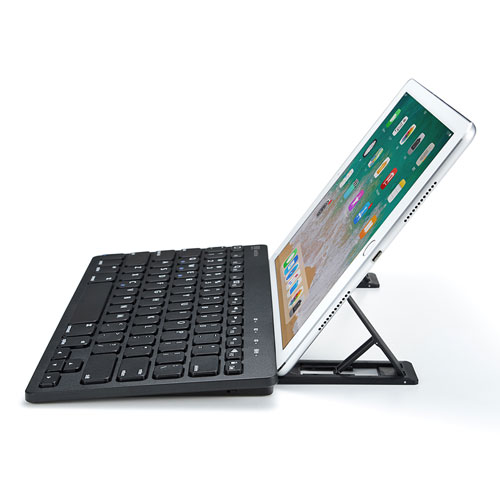 Bluetoothキーボード（タブレットスタンド付き・コンパクト・マルチペアリング・iPad・iPhone15・iPhone15plus） SKB-BT28BK サンワサプライ