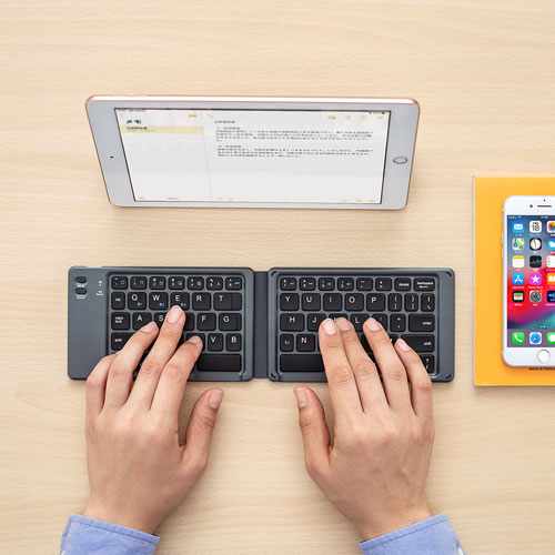 Bluetoothキーボード（折りたたみ式・iOS対応・iPhone15・iPhone15plus・ブラック） SKB-BT30BK サンワサプライ