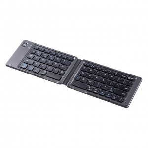 【訳あり 新品】折りたたみ式Bluetoothキーボード（iOS対応・ブラック）