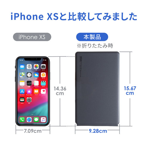 Bluetoothキーボード（折りたたみ式・iOS対応・iPhone15・iPhone15plus・ブラック） SKB-BT30BK サンワサプライ