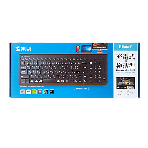 Bluetoothキーボード(コンパクト・スリム・パンタグラフ・テンキー付き・iPhone15・iPhone15plus・ブラック) SKB-BT31BK サンワサプライ