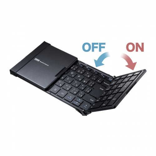 折りたたみBluetoothキーボード（テンキー付き・フルキーボード・充電式・104キー日本語配列・iPhone15・iPhone15plus・ブラック） SKB-BT35BK サンワサプライ