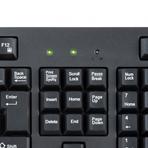 ワイヤレスキーボード（Bluetooth・テンキー付き・3台マルチペアリング・メンブレン・コンパクト・フルキーボード・乾電池式・Copilotキー・ブラック）