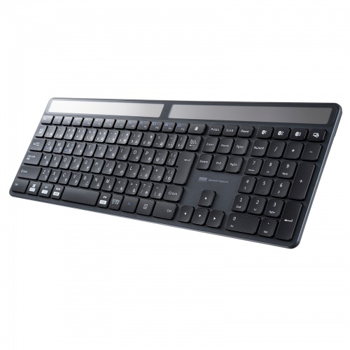 Bluetoothキーボード（ソーラー充電式・テンキー付き・マルチペアリング・Windows・macOS・iOS・Android・再生プラスチック） SKB-BTEC1BK サンワサプライ