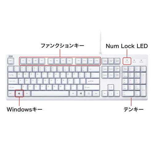 英語USBキーボード（標準英語配列104キーボード・レーザー刻印