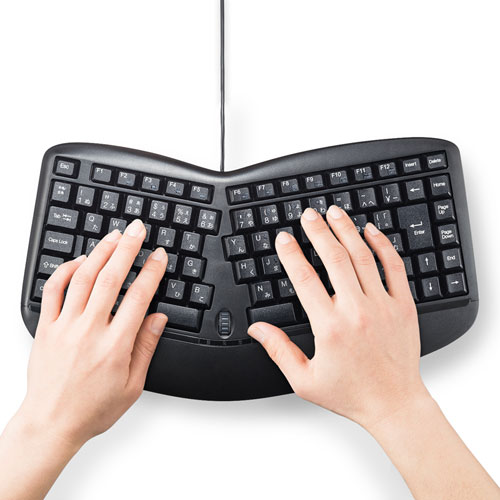 エルゴノミクスキーボード (有線・ブラック)