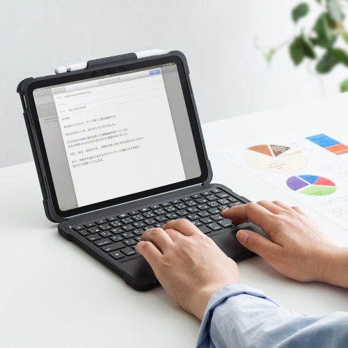 iPadケース（第10世代専用・キーボード付き・コンパクト・iPad A16・タイプCケーブル接続）SKB-IP6BK サンワサプライ | 激安通販のイーサプライ