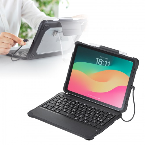 iPad 第10世代専用ケース付きキーボード（Type-Cケーブル接続）