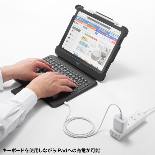 iPad 第10世代 専用ケース 一体型 キーボード（タイプC・有線接続・スタンド・耐衝撃ケース・3.5mm・充電対応・日本語配列・ペンホルダー・iPad 11インチ A16 対応・ブラック）