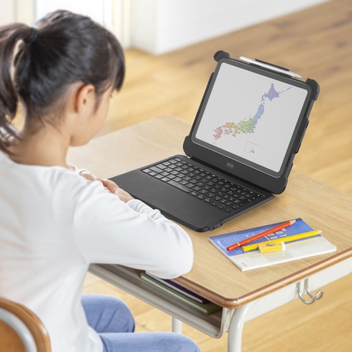 iPad 第10世代 専用ケース 一体型 キーボード（タイプC・有線接続・スタンド・耐衝撃ケース・3.5mm・充電対応・日本語配列・ペンホルダー・iPad 11インチ A16 対応・ブラック）