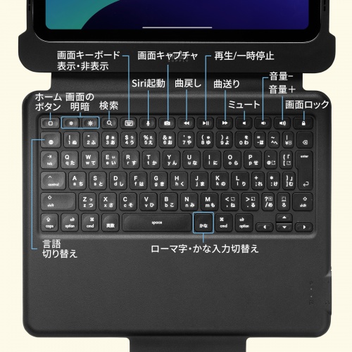 iPad 第10世代 専用ケース 一体型 キーボード（タイプC・有線接続・スタンド・耐衝撃ケース・3.5mm・充電対応・日本語配列・ペンホルダー・iPad 11インチ A16 対応・ブラック）