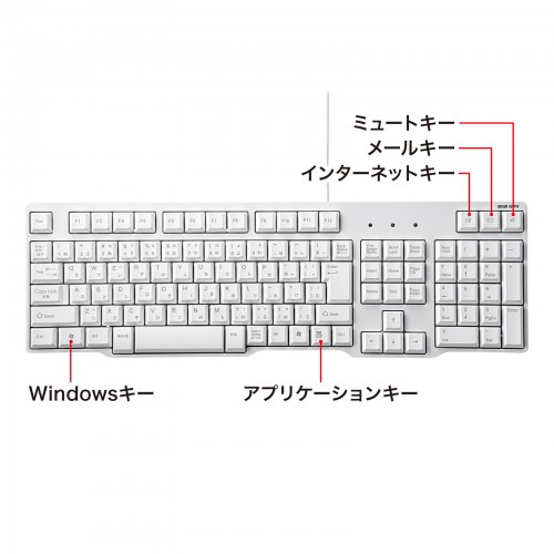 PS/2キーボード（排水機能付き・ホワイト）