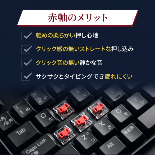 キーボード（メカニカル・ゲーミング機能・ハイエンドユーザー向け・赤軸・ブラック） SKB-MK3BK
