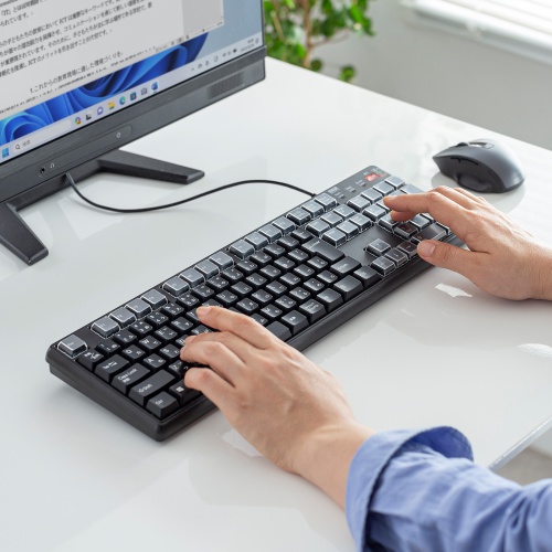 プログラマブルキーボード（43キー・割付・メンブレン・有線接続・ブラック）