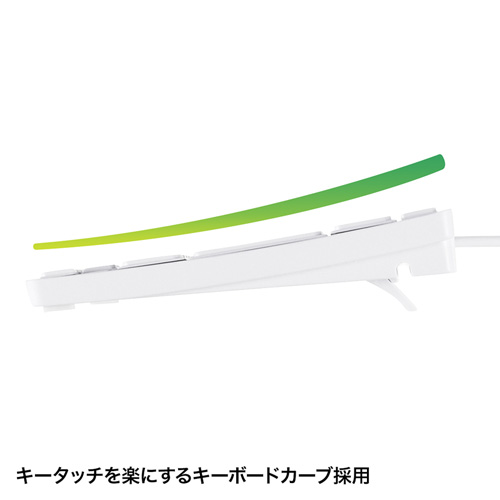 キーボード（コンパクト・パンタグラフ・有線・テンキーなし・おすすめ・USB・ホワイト） SKB-SL18WN サンワサプライ