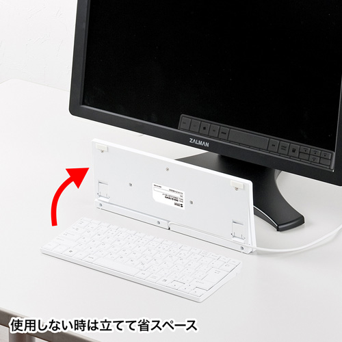 キーボード（コンパクト・パンタグラフ・有線・テンキーなし・おすすめ・USB・ホワイト） SKB-SL18WN サンワサプライ