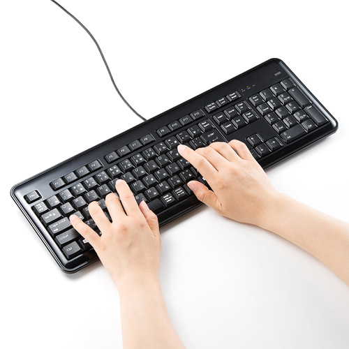 USBハブ付キーボード　SKB-SL21UHBK　サンワサプライ