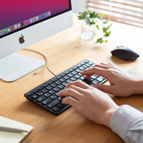 キーボード（パンタグラフ・コンパクト・有線・収納・USB・スリム・抗菌仕様・薄型・持ち運び・小さい・アイソレーション・スリム・おすすめ） SKB-SL36BK サンワサプライ