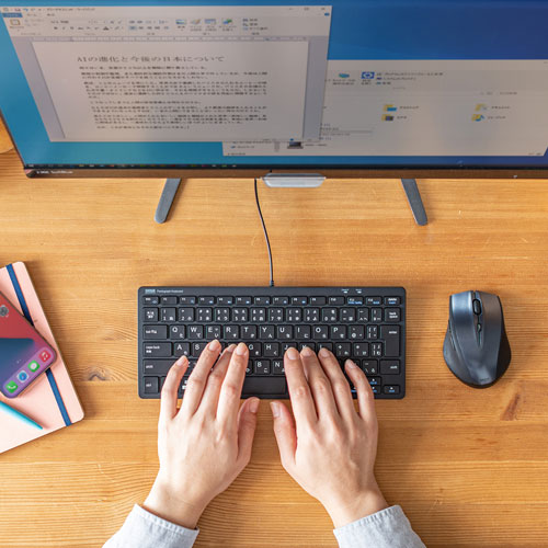 キーボード（パンタグラフ・コンパクト・有線・収納・USB・スリム・抗菌仕様・薄型・持ち運び・小さい・アイソレーション・スリム・おすすめ） SKB-SL36BK サンワサプライ