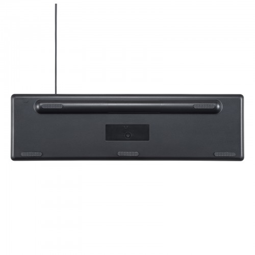 静音キーボード（有線・USB・テンキーあり・薄型メンブレン・ブラック）