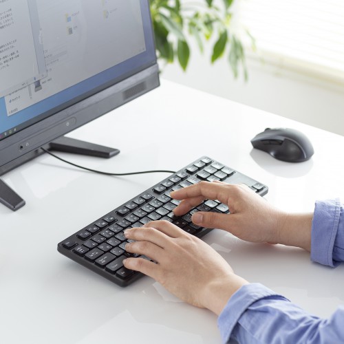 キーボード（コンパクト・メンブレン・有線・USB・テンキーなし・静音・おすすめ・ブラック） SKB-SL38BK サンワサプライ