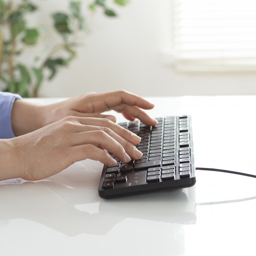 キーボード（コンパクト・メンブレン・有線・USB・テンキーなし・静音・おすすめ・ブラック） SKB-SL38BK サンワサプライ