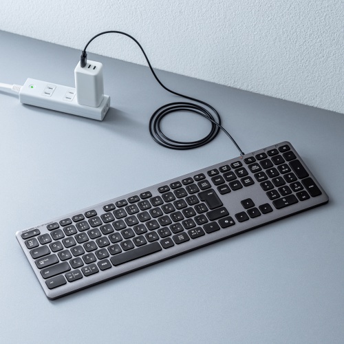 Bluetoothキーボード（USB充電式・ワイヤレス・BT＆ USB Aレシーバー・マルチペアリング・2.4GHz・日本語配列・パンタグラフ式・ブラック）