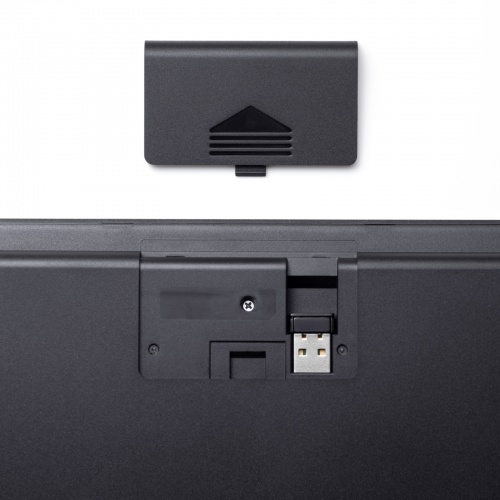 Bluetoothキーボード（USB充電式・ワイヤレス・BT＆ USB Aレシーバー・マルチペアリング・2.4GHz・日本語配列・パンタグラフ式・ブラック）