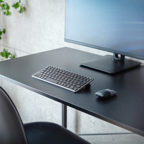 Bluetooth＋2.4Gコンボキーボード（USB充電式・ワイヤレス・BT＆ USB Aレシーバー・テンキーレス・マルチペアリング・2.4GHz・日本語配列・パンタグラフ式・コンパクト・ブラック））