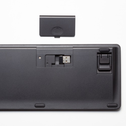 Bluetooth＋2.4Gコンボキーボード（USB充電式・ワイヤレス・BT＆ USB Aレシーバー・テンキーレス・マルチペアリング・2.4GHz・日本語配列・パンタグラフ式・コンパクト・ブラック））