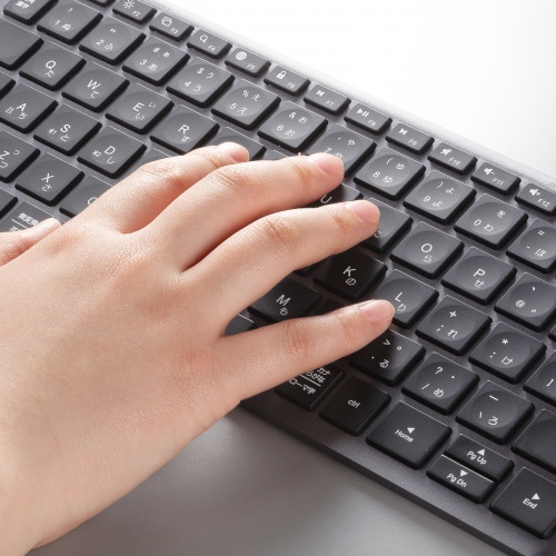 Bluetooth＋2.4Gコンボキーボード（USB充電式・ワイヤレス・BT＆ USB Aレシーバー・テンキーレス・マルチペアリング・2.4GHz・日本語配列・パンタグラフ式・コンパクト・ブラック））