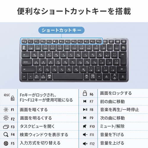 Bluetooth＋2.4Gコンボキーボード（USB充電式・ワイヤレス・BT＆ USB Aレシーバー・テンキーレス・マルチペアリング・2.4GHz・日本語配列・パンタグラフ式・コンパクト・ブラック））