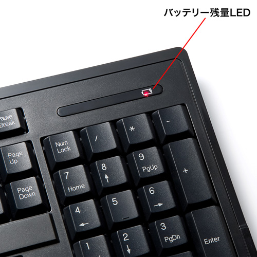 【アウトレット･訳あり・セール】ワイヤレスキーボード（ブラック・ブルーLEDマウス付き） SKB-WL24SETBK サンワサプライ