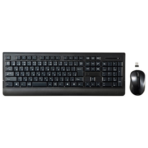 【アウトレット･訳あり・セール】ワイヤレスキーボード（ブラック・ブルーLEDマウス付き） SKB-WL24SETBK サンワサプライ