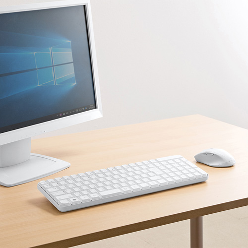 ワイヤレスキーボード（ホワイト・マウス付き） SKB-WL25SETW サンワサプライ