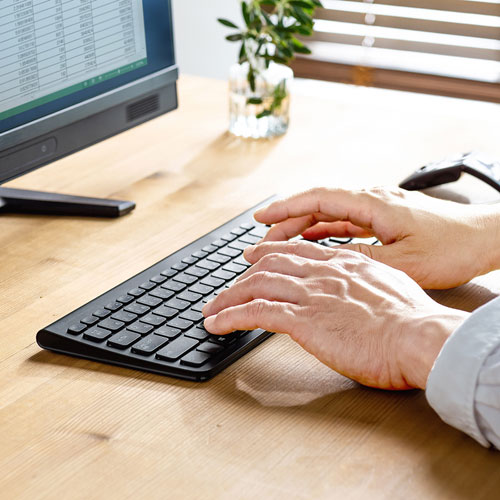 ワイヤレスキーボード(コンパクト・スリム・パンタグラフ・テンキー付き・ブラック) SKB-WL31BK サンワサプライ