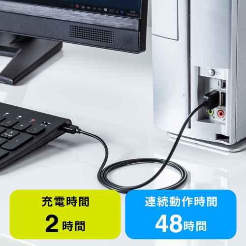 ワイヤレスキーボード(コンパクト・スリム・パンタグラフ・テンキー付き・ブラック) SKB-WL31BK サンワサプライ