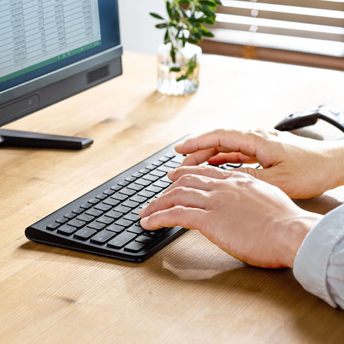 【アウトレット･訳あり・セール】ワイヤレススリムキーボード（Type-Cコネクタ・薄型・コンパクト）