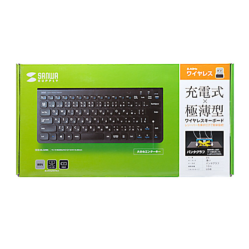 ワイヤレスキーボード(コンパクト・スリム・パンタグラフ・ブラック)