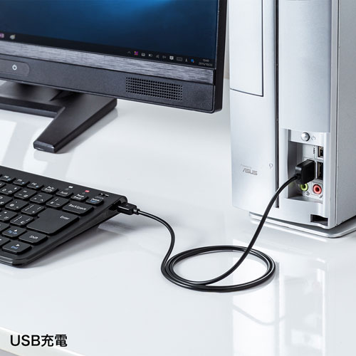 キーボード（マウス付き・無線・ワイヤレス・テンキーなし・静音・USB接続・パンタグラフ・ブラック）