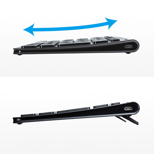 キーボード（マウス付き・無線・ワイヤレス・テンキーなし・静音・USB接続・パンタグラフ・ブラック）