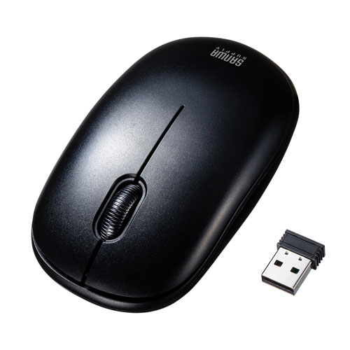 マウス付きキーボード（ワイヤレス・無線・中型・4ボタン・ブルーLED・メンブレン・ブラック）